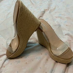 Soda Clear Strap Wedges